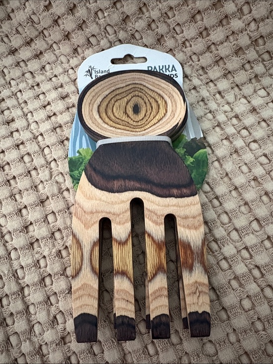 Island Bamboo Other - Pakka Wooden Salad Hands- Brown & Tan